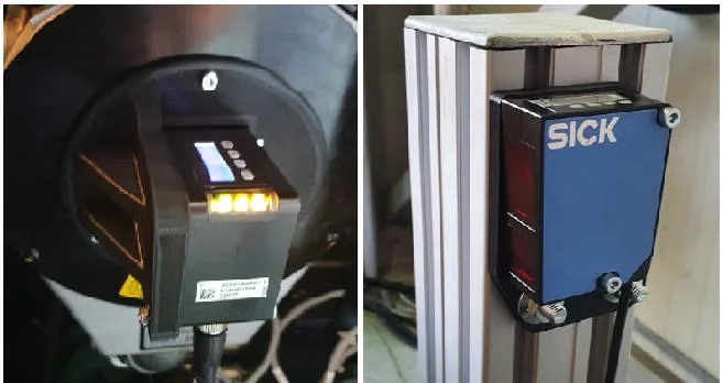Validation sensors at the gripper and inside the lathe